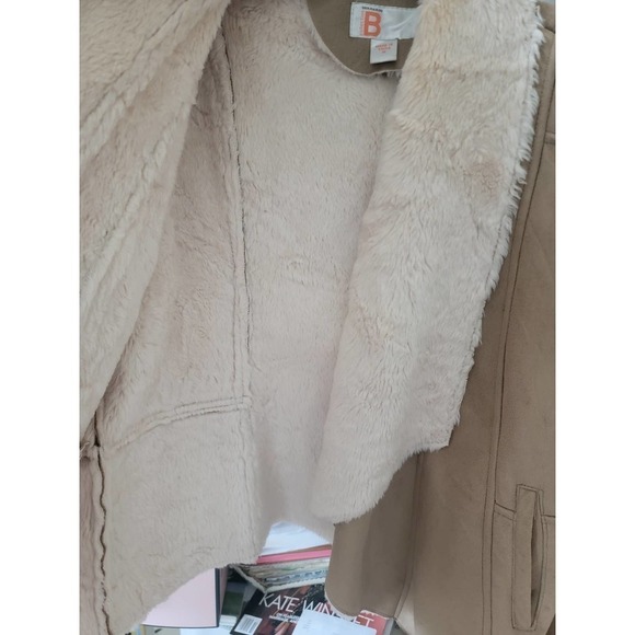COPY - Faux Fur / Suede Brown Tan Jacket / Fall Winter Coat - Picture 4 of 6